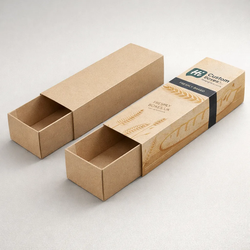 Premium tray and sleeve baguette packaging with a drawer-style slide and high-quality 